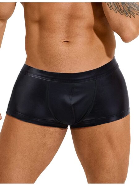 Sexy Leather Hollow Hip Men's Boxer