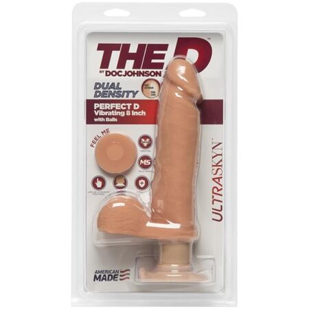 8 Inch Vibrating Perfect D with Balls MS 1 Caramel