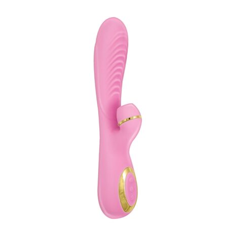 Vibes of New York Ribbed Suction Massager - Pink