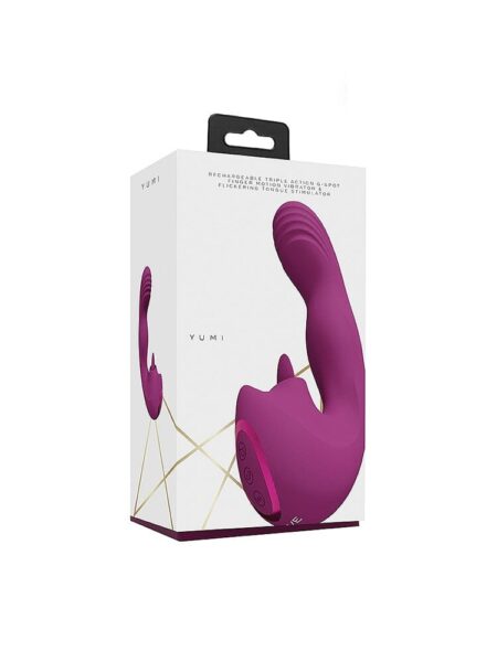 Yumi Triple Action G-Spot Stimulator with Flickering Tongue Purple