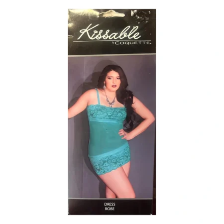 Coquette Mesh Tube Dress with Lace Trim - Green, OSXL