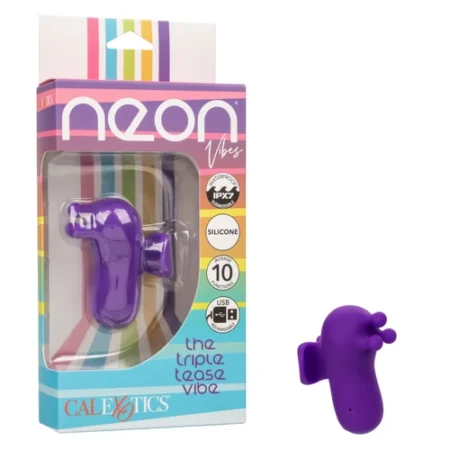 CalExotics Neon Vibes Triple Tease Vibrator - Purple
